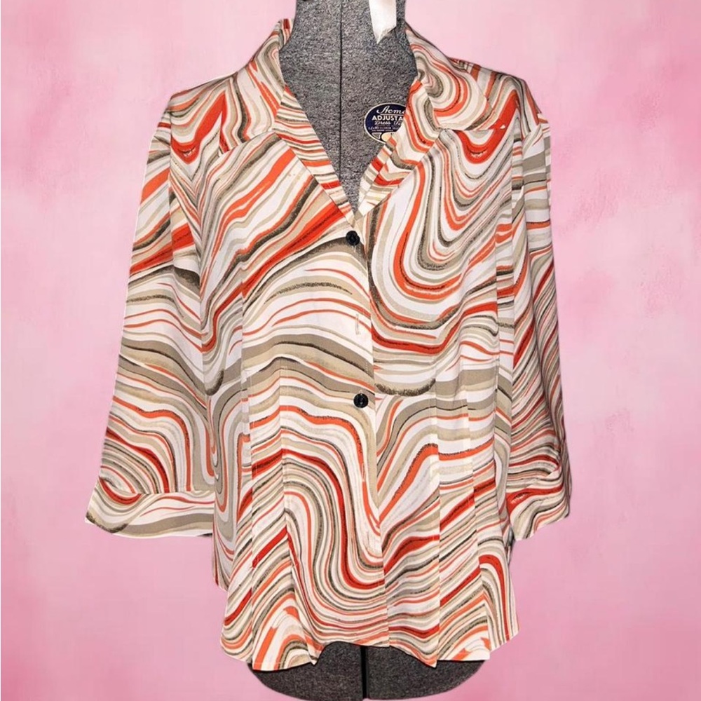 Colorful Swirl Patterned Blouse